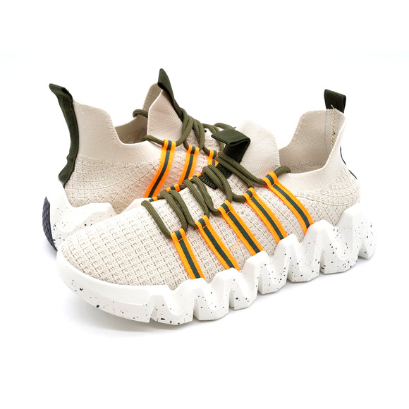 Yoki Calder Womens 10 Sneakers Beige Knit Lace Up Chunky Retro Fashion Shoes - Picture 1 of 10